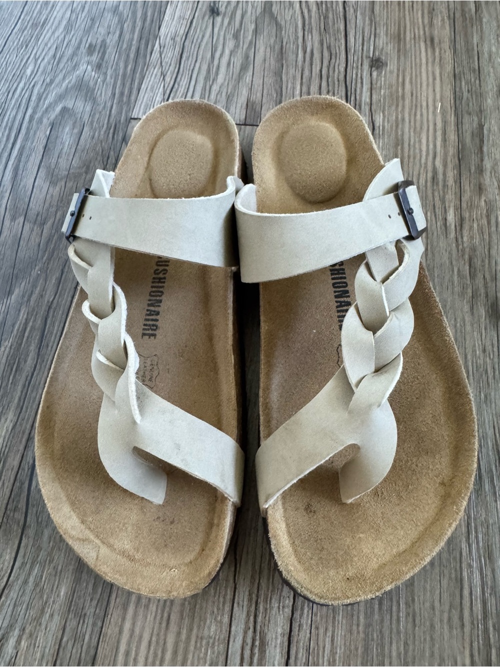 CUSHIONAIRE Women's Libby Cork footbed Sandal with +Comfort - Stone Size 9 - Picture 5 of 9
